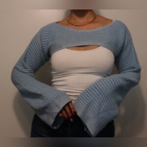Urban Outfitters Blue Striped Shrug